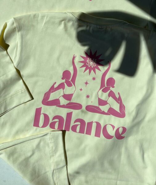 Koszulka damska oversize BALANCE TEES – butter yellow