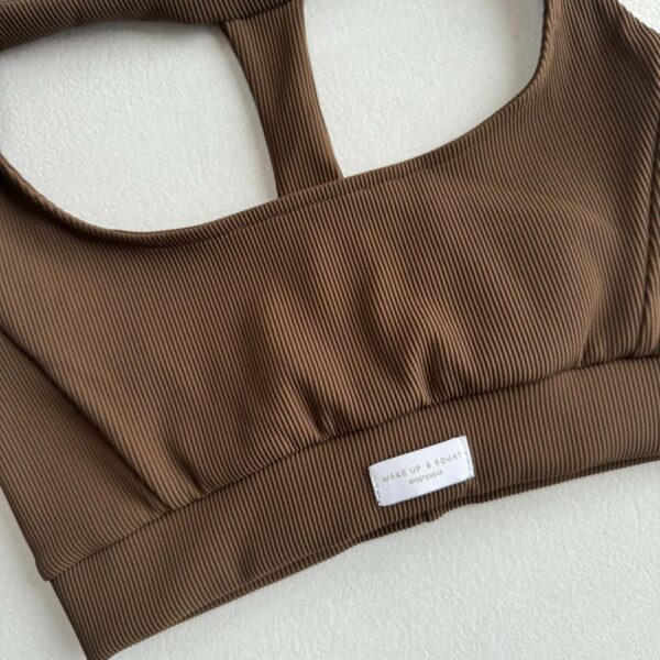 Prążkowany Bra Top BROWN