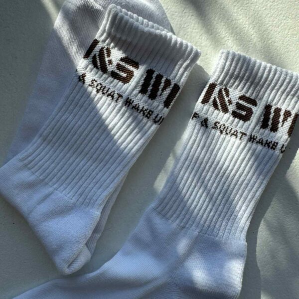 SKARPETKI WU&S LOGO BRĄZ